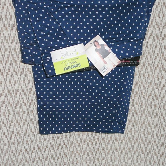 NWT Lee Riders Slimming Capri Crop Pants Plus 24W Blue White Polka Dot - Picture 10 of 10